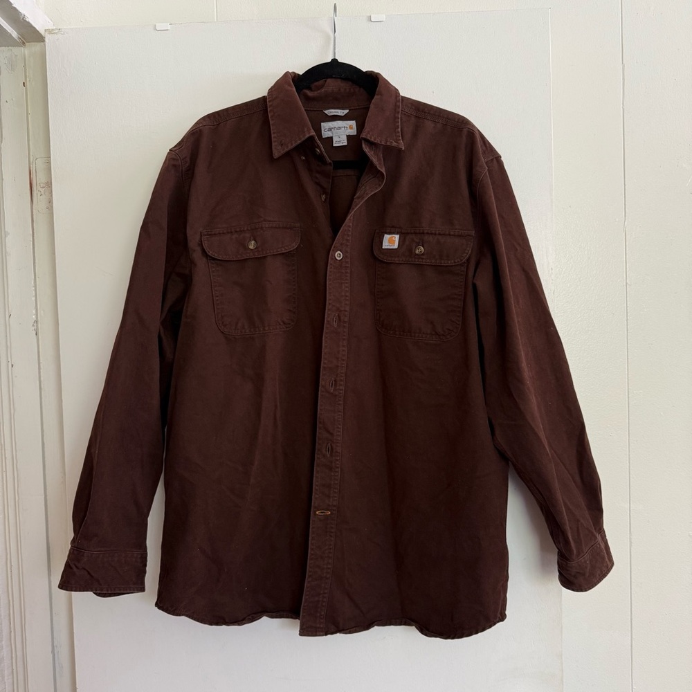 NWOT Carhartt Brown Button-up Shirt